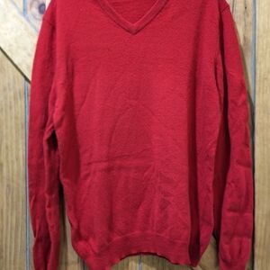 Zara Vibrant Red V-Neck Sweater